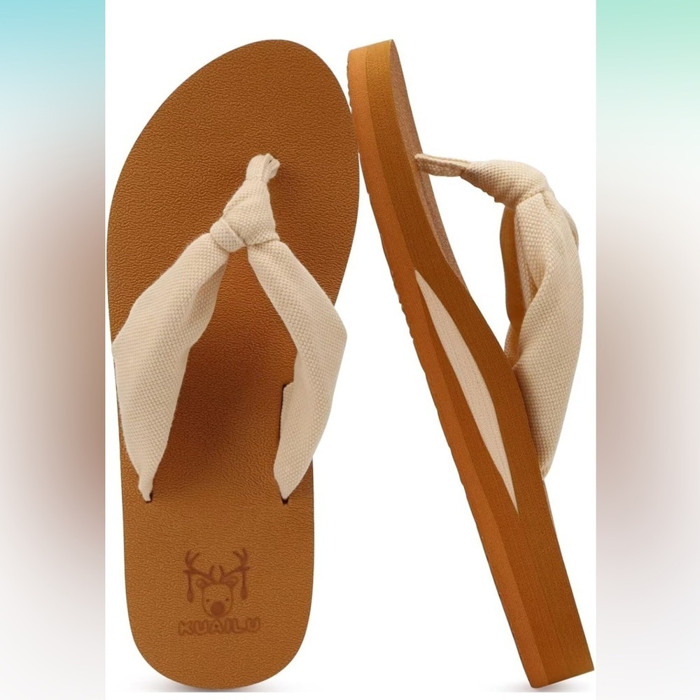 Kuailu Flip Flops For Women With Arch Support Yoga Mat Comfortable Beach 8 Nwt
